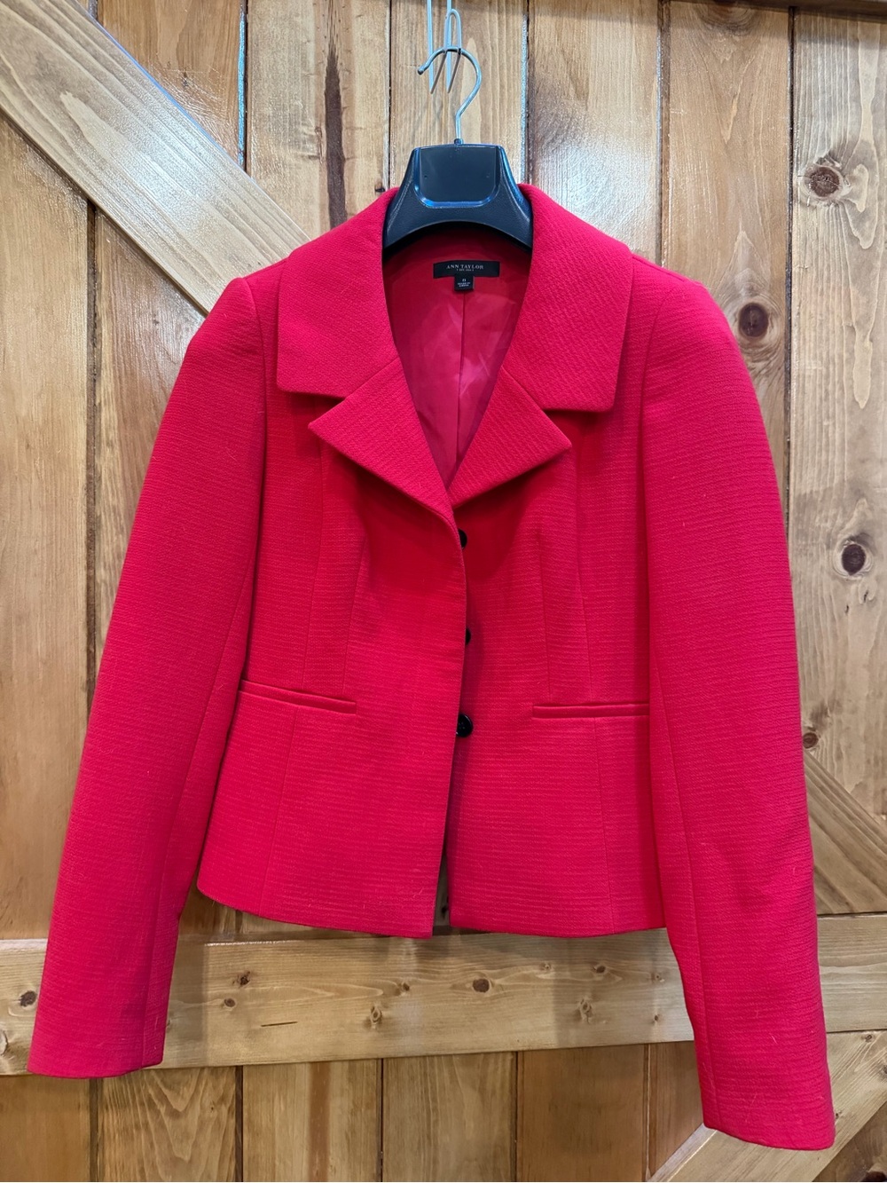 Ann Taylor Red Structured Blazer